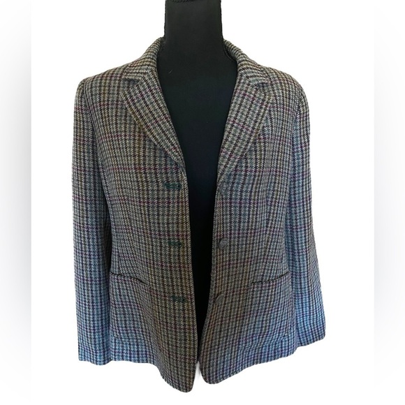 Appleseed’s Wool Blend Tweed Jacket Firm Fitting Size Women’s 6P Green/Brown/Red - Picture 3 of 11